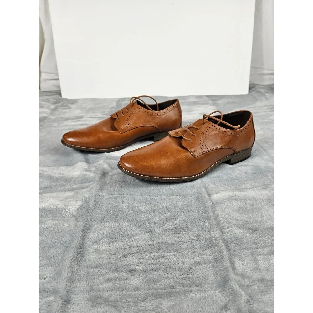 Jousen Milan Men's Size 9 Brown‎ Oxford Lace Up Dress Shoes